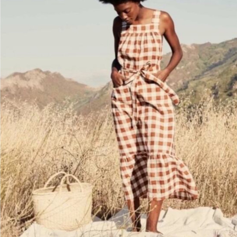 DOEN Eve Dress in Nutmeg Plaid